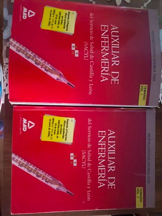 2 libros de oposición de auxiliar de enfermería