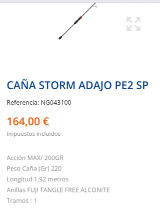 Caña slowjigging Storm Adajo 200gr