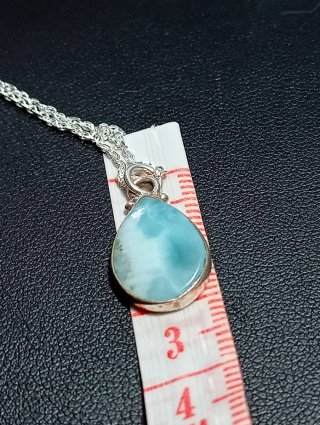 Colgante Plata Ley y Cadena piedra larimar