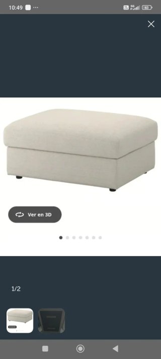 Puff beige de tela