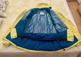 Chaqueta Columbia Amarilla y Turquesa