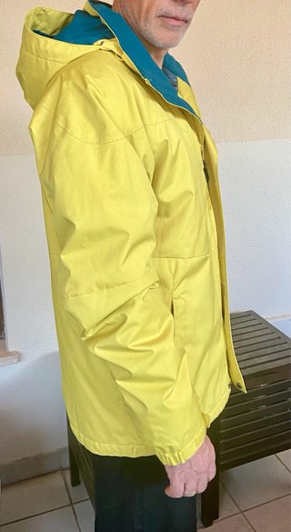 Chaqueta Columbia Amarilla y Turquesa
