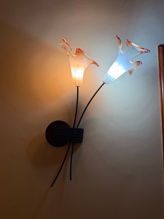 Aplique de pared flor cristal naranja y transparen