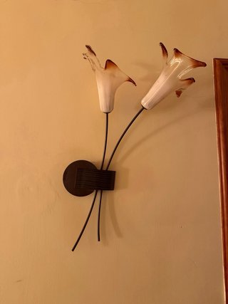 Aplique de pared flor cristal naranja y transparen