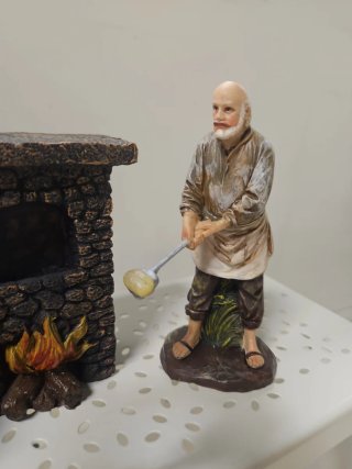 Statuette presepe fornaio 3 pezzi H 13 cm