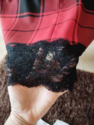 Vestido Anabel Lee Tartán Negro Rojo