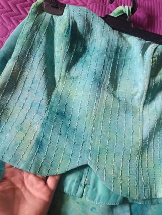 Conjunto falda y corpiño turquesa
