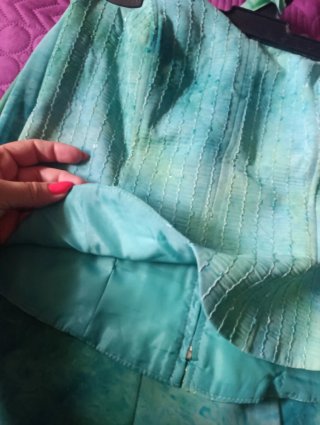 Conjunto falda y corpiño turquesa