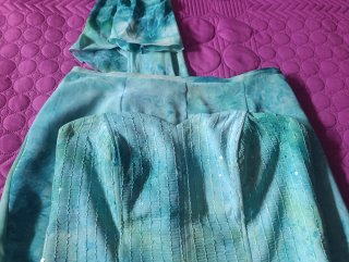 Conjunto falda y corpiño turquesa