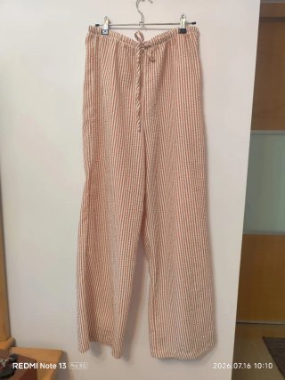 Pantalón de verano rayas naranja y blanco