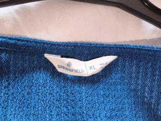 Vestido Springfield azul bordado