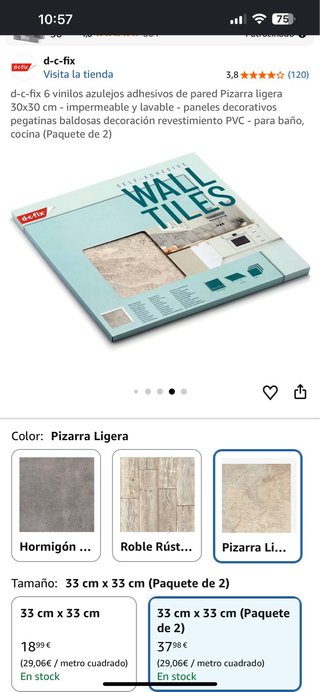 6 Vinilos Adhesivos Pared Pizarra Ligera 30x30cm