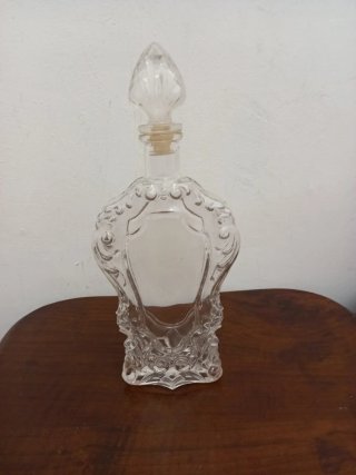 Bottiglia vintage decorativa in vetro