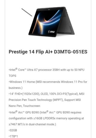 MSI Prestige 14 Flip EVO Copilot+ PC