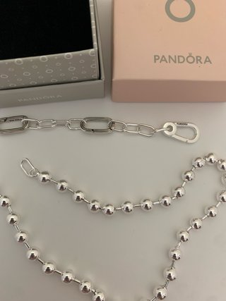 Collar Pandora Eslabones y Bolas Plata