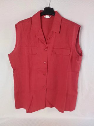 Camicia Smanicata  Puro Lino Rossa Estiva