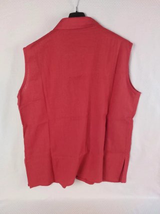 Camicia Smanicata  Puro Lino Rossa Estiva