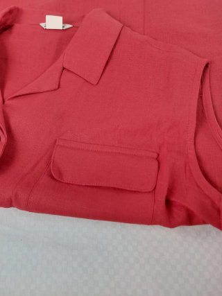 Camicia Smanicata  Puro Lino Rossa Estiva