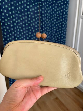 Cartera japonesa (piel legítima+madera de cerezo)