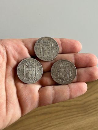 Lote 3 monedas 2 pesetas plata Alfonso XII