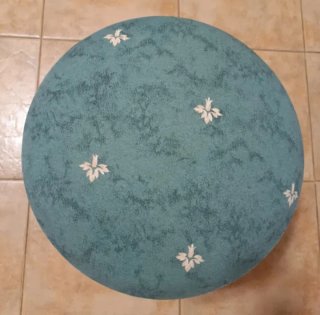 Taburete tapizado vintage madera