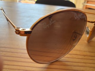 Gafas de Sol Ray-Ban Redondas Doradas Marrones
