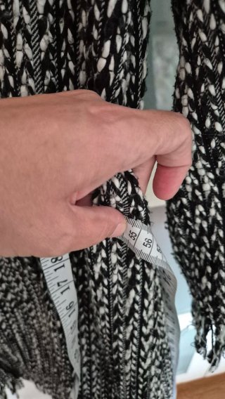 Abrigo Tweed Largo Flecos Estilo Chanel Talla 44