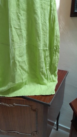 Gonna lunga 100% lino verde