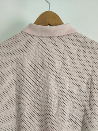 Polo Zara Talla M Algodón Rosa y Negro