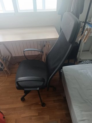 Pack Mesa y Silla Escritorio Madera y Negro