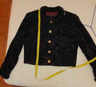 Conjunto Terciopelo Negro y Dorado Mujer
