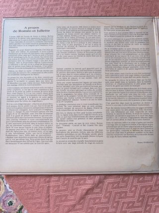 Berlioz; Romeo y Juliette , doble vinilo