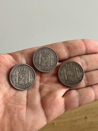Lote 3 monedas 2 pesetas Gobierno Provisional