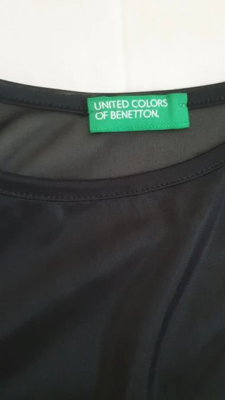 Vestido negro transparente Benetton Talla L