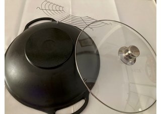 Wok Hierro Fundido 36cm con Tapa y Escurridor