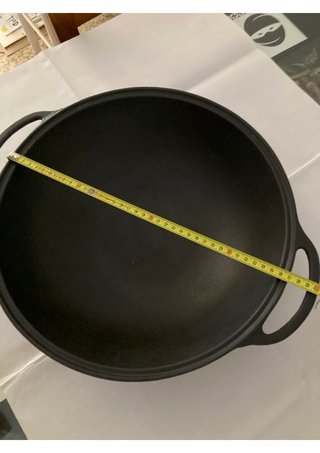 Wok Hierro Fundido 36cm con Tapa y Escurridor