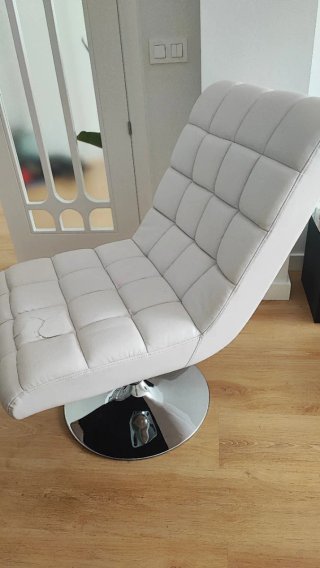 Sillón polipiel blanco