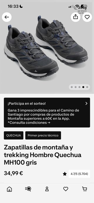 Zapatillas montaña trekking Quechua