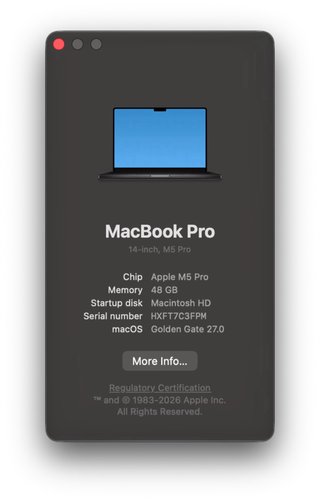 MacBook M5 Pro Space Gray 14”