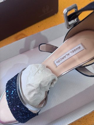 Tacones Angel Alarcón Azul y Plata
