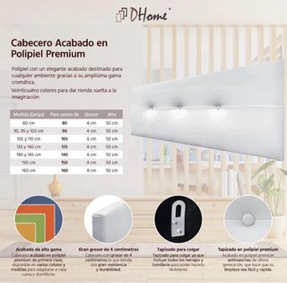 Cabecero DHOME AQUALINE Polipiel Blanco