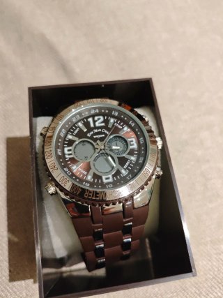 Reloj Analógico y Digital Negro/Plata