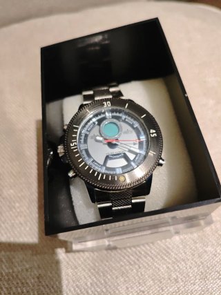 Reloj Analógico y Digital Negro/Plata