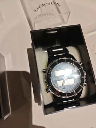 Reloj Analógico y Digital Negro/Plata