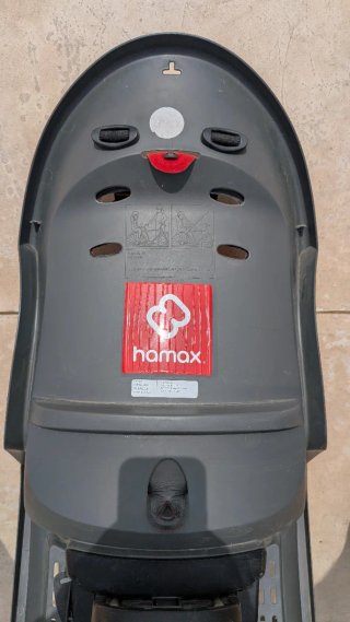Silla portabebés Hamax Smiley roja/gris