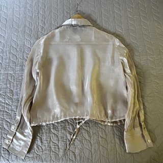 Blusa Zara Beige Brillante Talla S