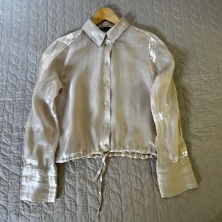 Blusa Zara Beige Brillante Talla S