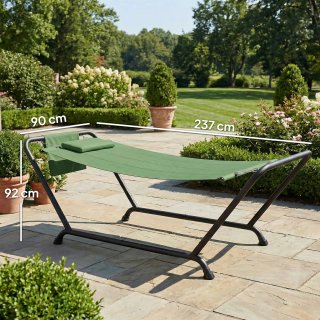 Amaca da Giardino con Supporto 237x90x92 cm Verde