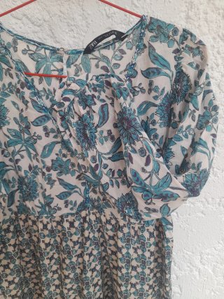 Vestido Boho Zara Estampado Floral Talla M