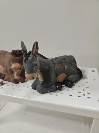 Coppia bue e asino presepe napoletano